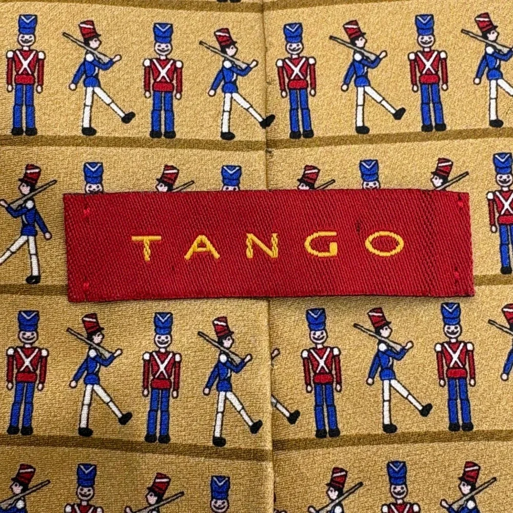 Tango Men's Silk Tie Gold Nutcracker‎ Soldier Pattern